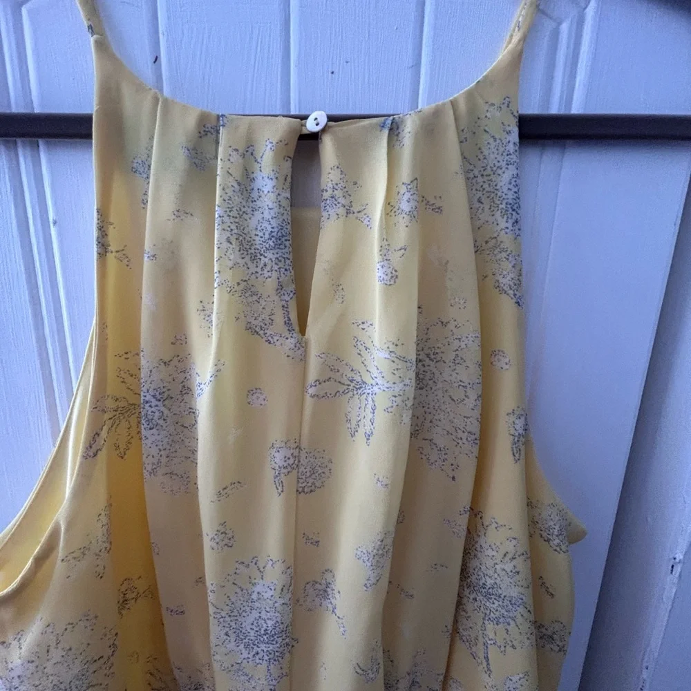 NWOT BLUE RAIN Yellow Sleeveless Dress w/Floral Print and Elastic Waist, Flared - Picture 8 of 14